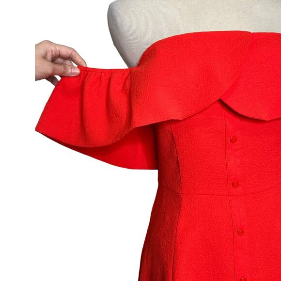 Sugar + Lips red off shoulder mini dress size Small - Picture 6 of 13
